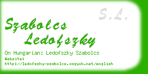 szabolcs ledofszky business card
